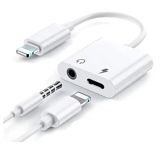 JH-026L 2 In 1 Adapter Lightning To 3.5mm Audio Call And Charge Adapter