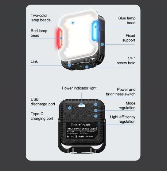Jmary FM328R Video Fill Light view 3