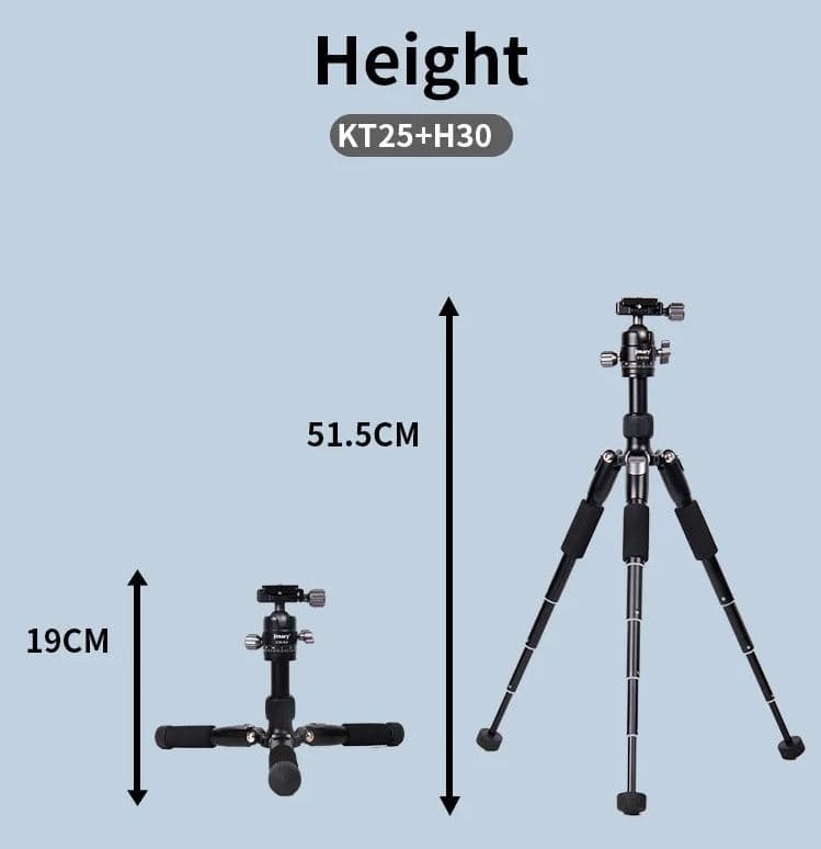 Jmary KT25+H30 Portable Desktop Aluminum Tripod view 3