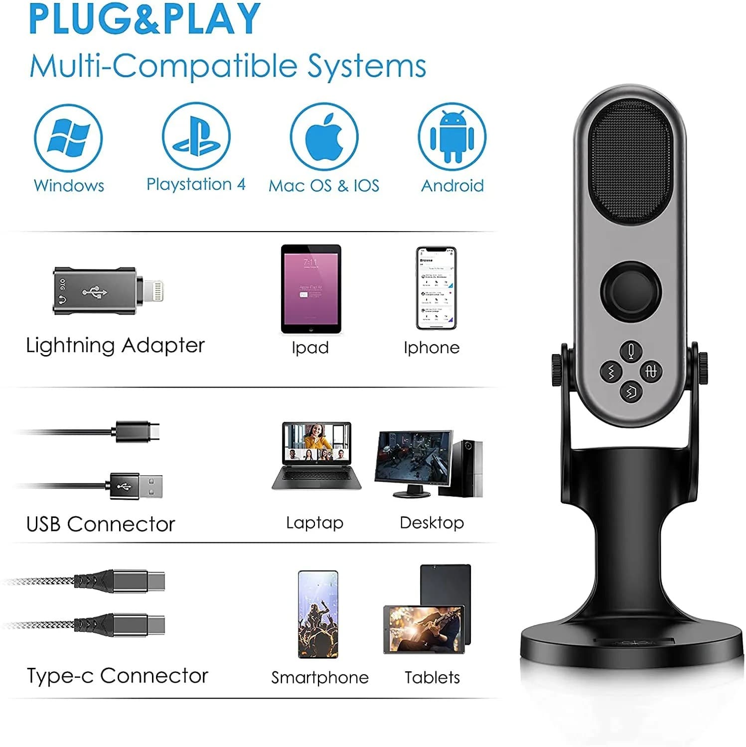 Jmary MC PW7 Professional USB Microphone With Noise Reduction view 2
