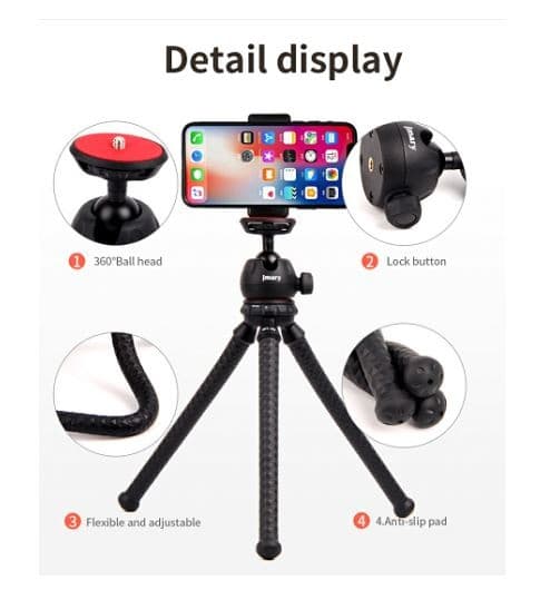 Jmary MT25 Flexible Tripod For Mobile And DSLR Cameras view 2