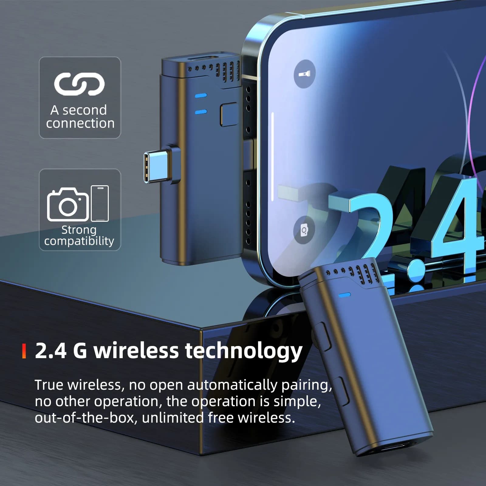 Jmary MW16 2.4G Wireless Microphone for Mobile And Camera view 2