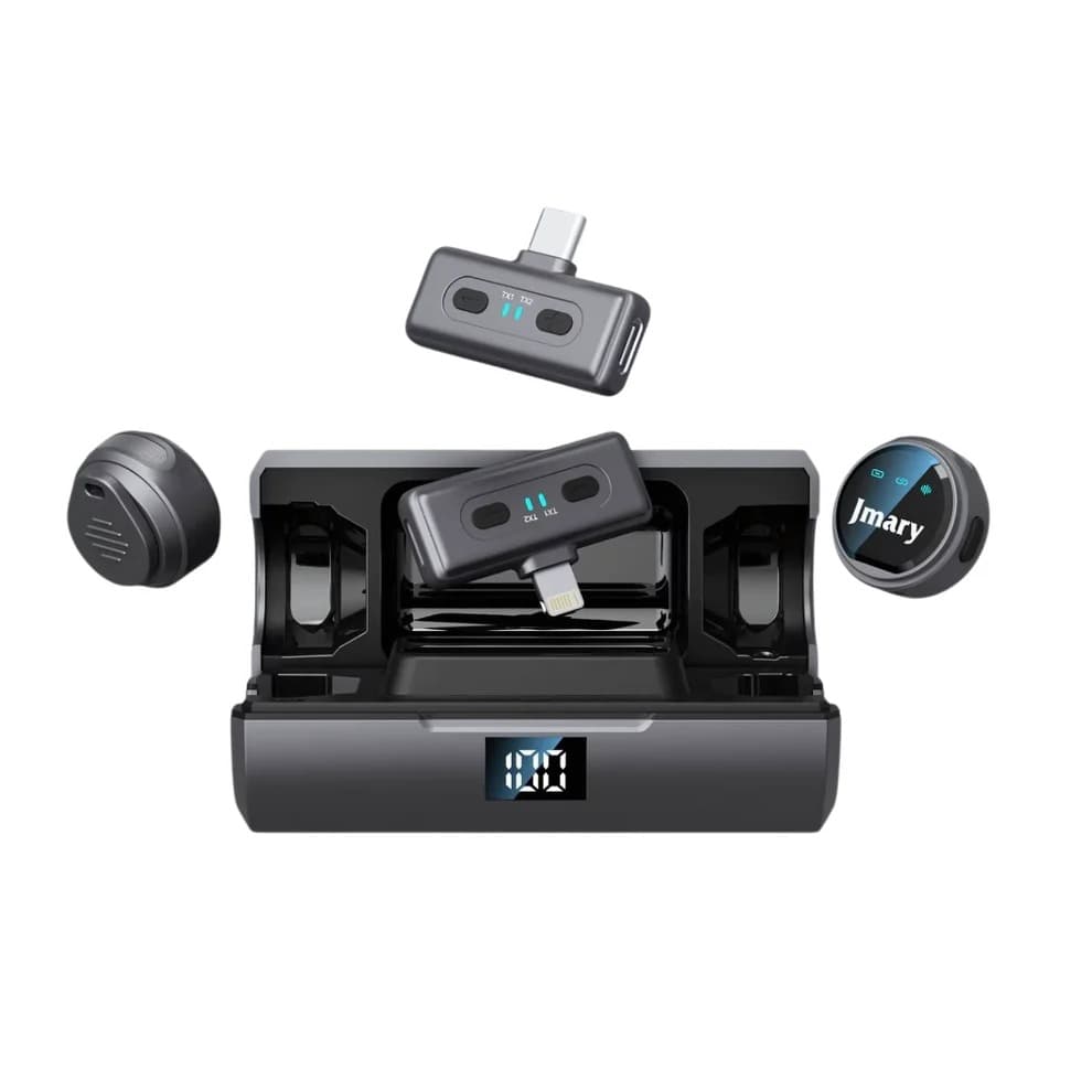 Jmary MW19 2.4G Wireless Microphone Set With Charging Case Type-C & Lightning Compatible