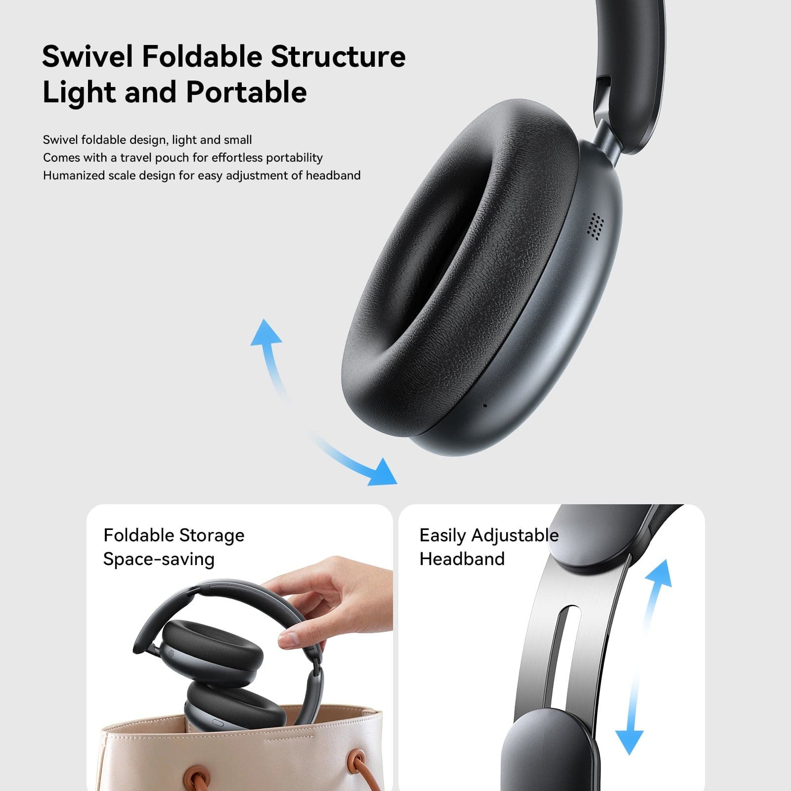 Joyroom JR-JH1 Hybrid ANC Wireless Bluetooth Headphone view 2