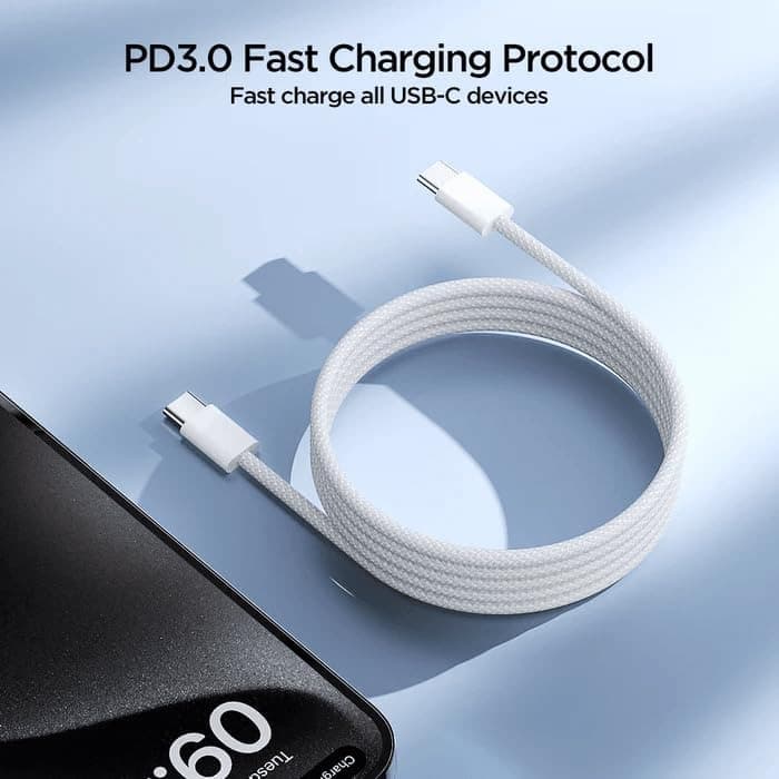 Joyroom S-A45 Ben Series Braided 60 W Fast Charging Data Cable Type-C To Type-C 1M view 3