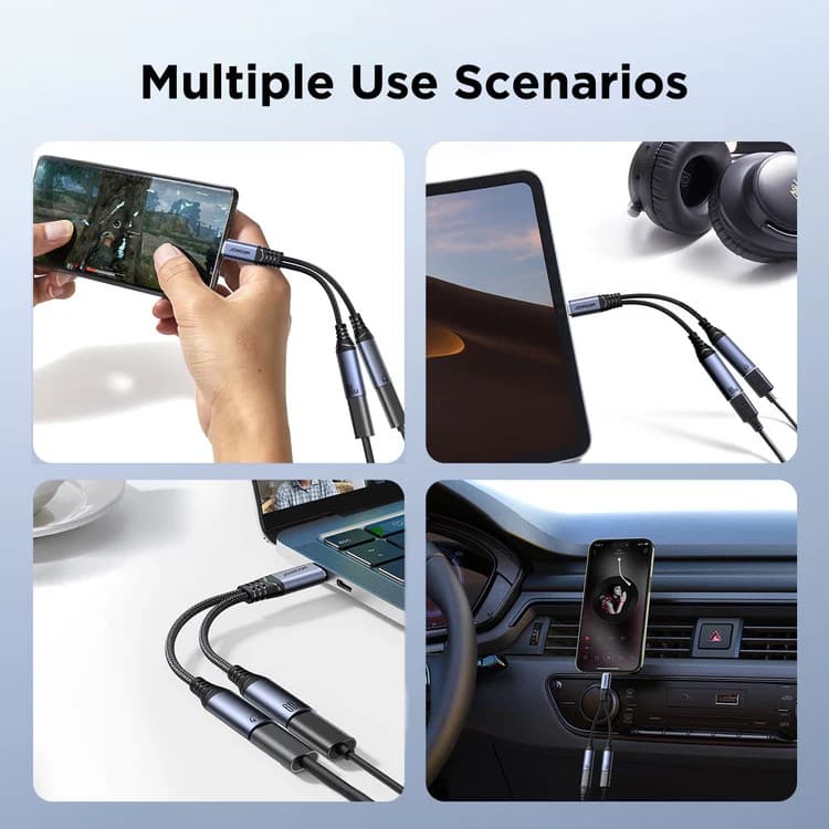 Joyroom SY C03 Audio Transfer Series 2 In 1 Audio Adapter Type-C To Dual Type-C view 2