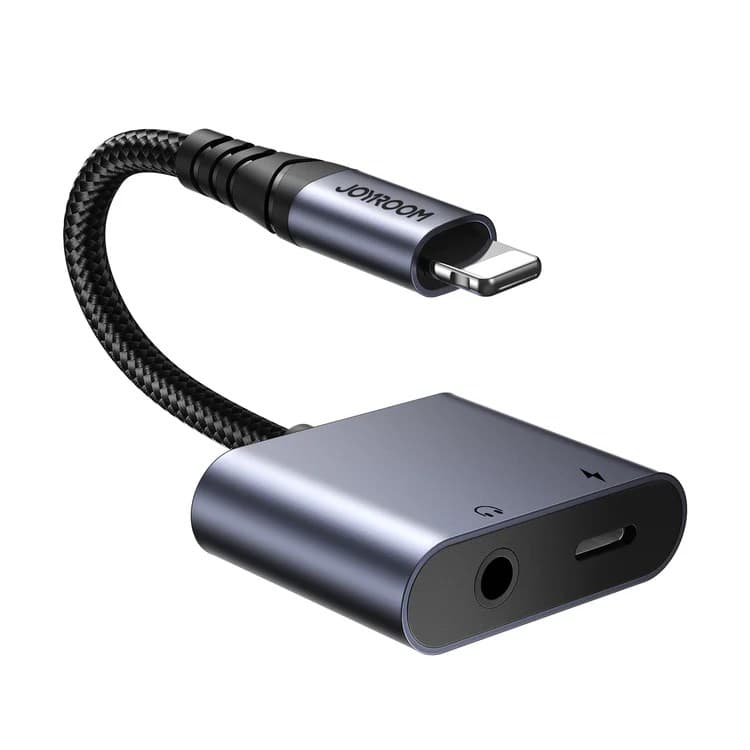 Joyroom SY L01 “Call Version” Audio Transfer Series 2 In 1 Audio Adapter  Lightning To 3.5mm+Lightning
