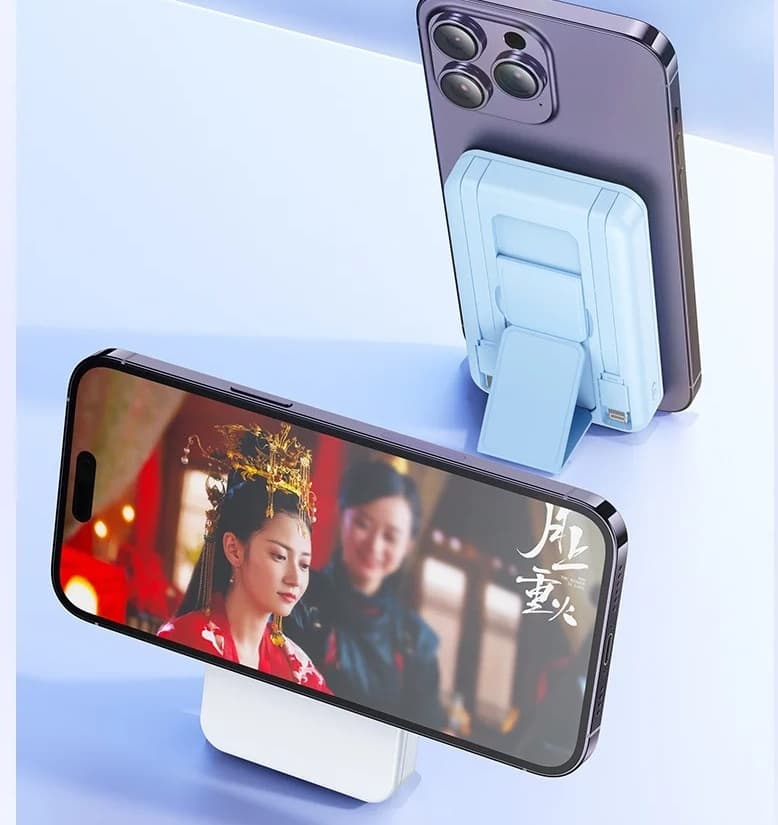 JPD Power 10000mAh Magnetic Wireless Powerbank With Cable And Stand view 2