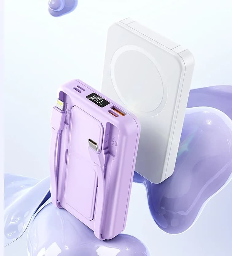 JPD Power 10000mAh Magnetic Wireless Powerbank With Cable And Stand