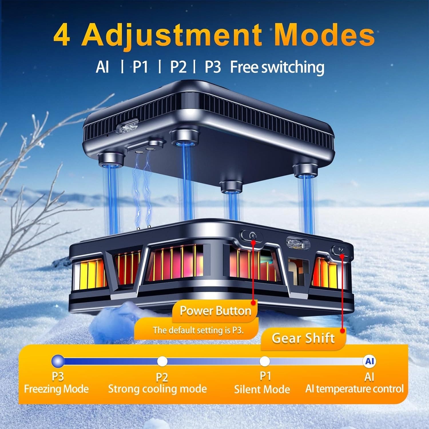 K18 Magnetic Rechargeable Phone Cooler With RGB Fan view 6