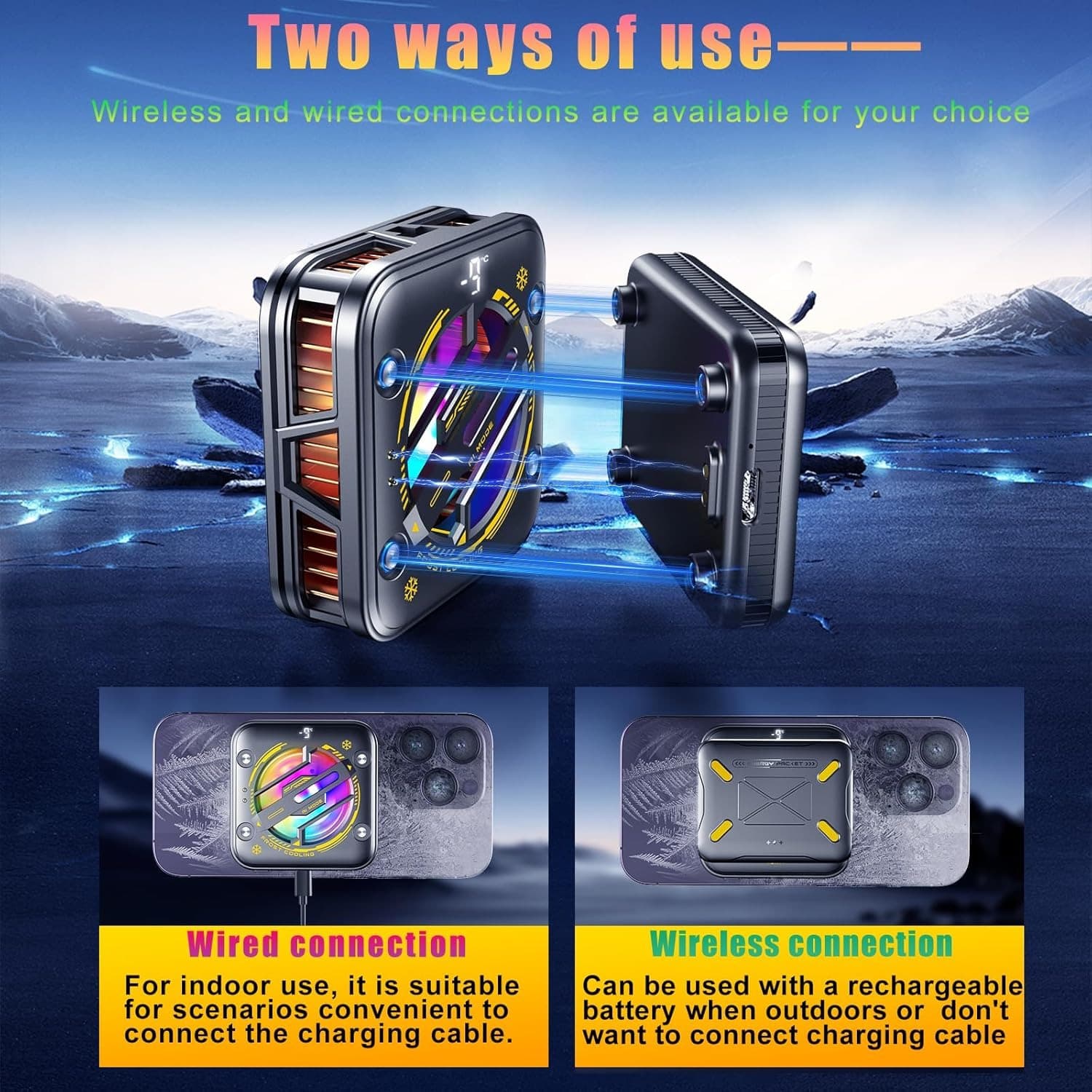 K18 Magnetic Rechargeable Phone Cooler With RGB Fan view 5