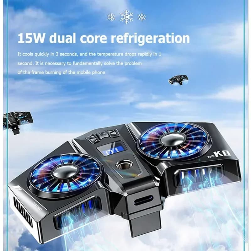 K8 Magnetic Mobile Cooler Fan Radiator Universal Phone Cooler for Gaming & Live Streaming view 2