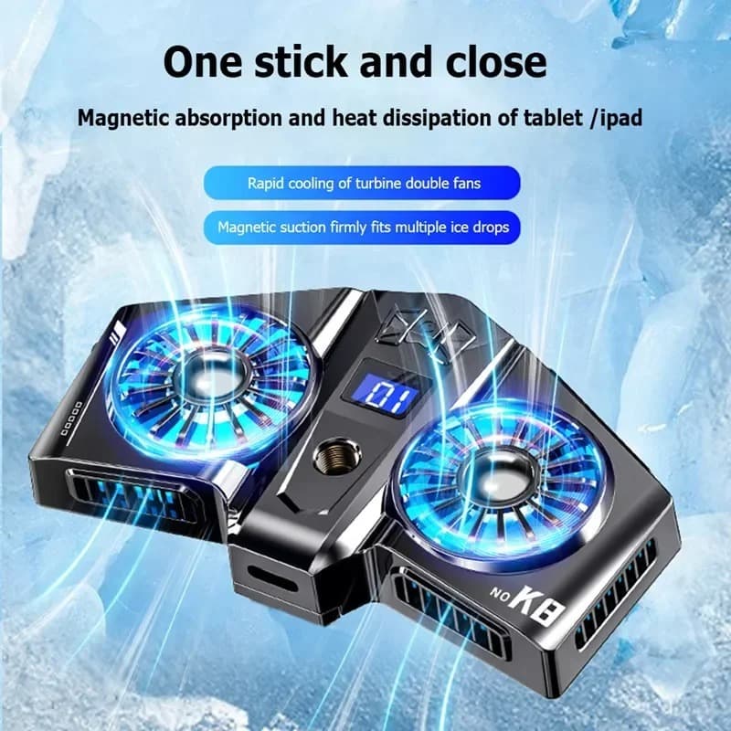 K8 Magnetic Mobile Cooler Fan Radiator Universal Phone Cooler for Gaming & Live Streaming view 3