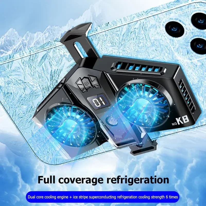K8 Magnetic Mobile Cooler Fan Radiator Universal Phone Cooler for Gaming & Live Streaming view 5