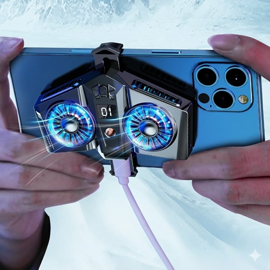 K8 Magnetic Mobile Cooler Fan Radiator Universal Phone Cooler for Gaming & Live Streaming