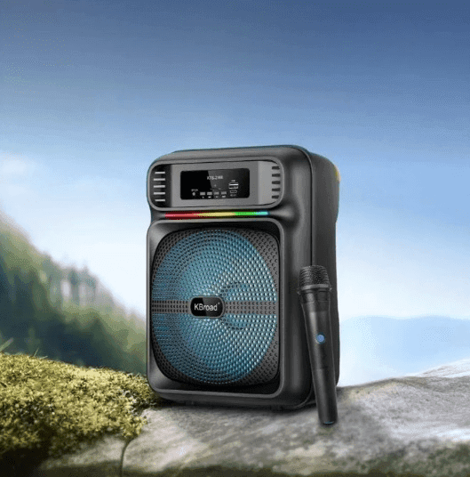 Kbroad KTS 2168 Powerful Sound and Deep Bass Bluetooth Speaker With Wireless Mic RGB Lights 8-Inch Woofer