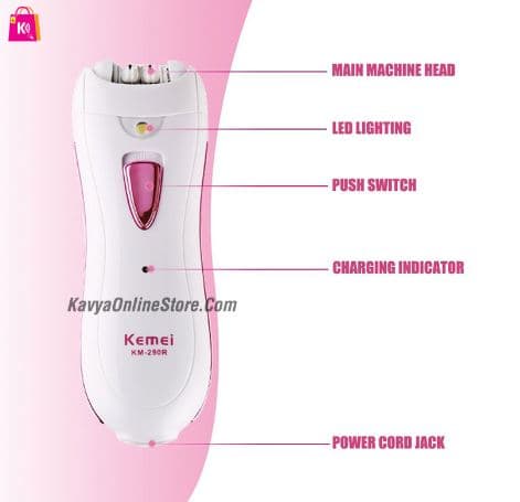 Kemei KM290R Rechargeable Women Epilator Shaver view 2