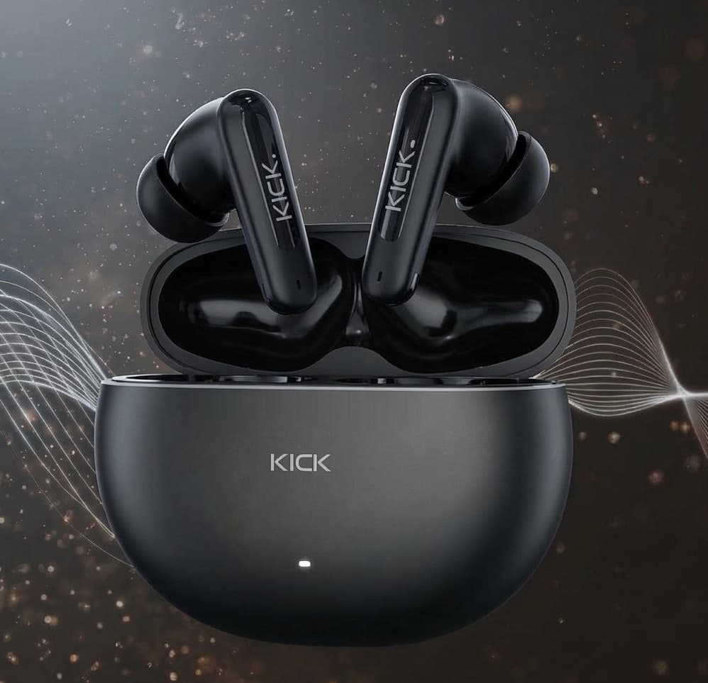 Kick Aeropods Prime True Wireless Earbuds with Duo Mic ENC & Low Latency Game Mode view 2
