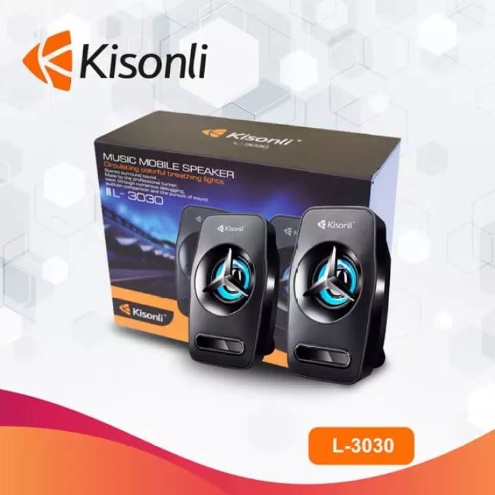 Kisonli L3030 Computer Speaker With Led Lights 7 Color Changing