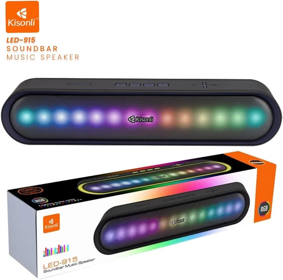 Kisonli LED 915 Bluetooth Soundbar With RGB Lighting And Stereo Music view 4
