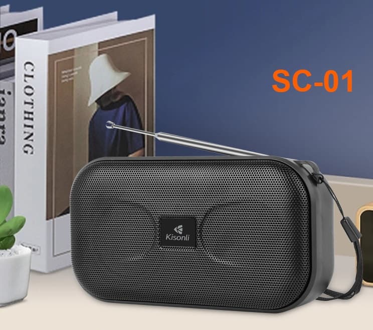 Kisonli SC01 Solar Panel Portable Bluetooth Speaker BT FM Radio
