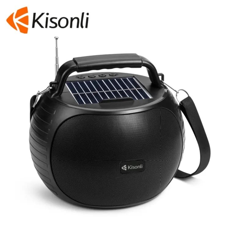 Kisonli SC22 Portable 10W Solar Power Stereo Speaker USB/TF/FM Support