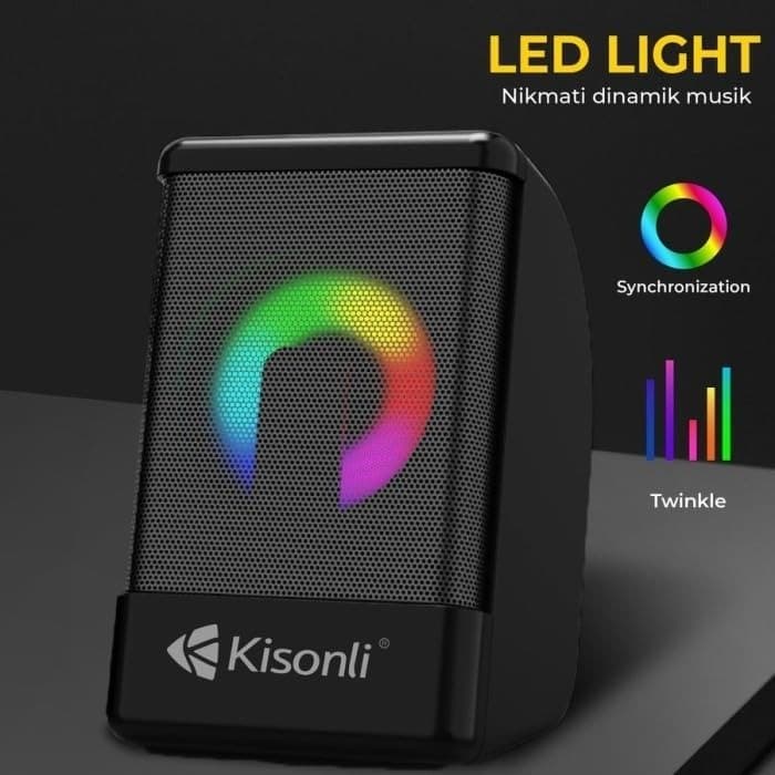 Kisonli X12 RGB LED Multimedia USB Speaker – Creative Lighting Stereo Sound view 5