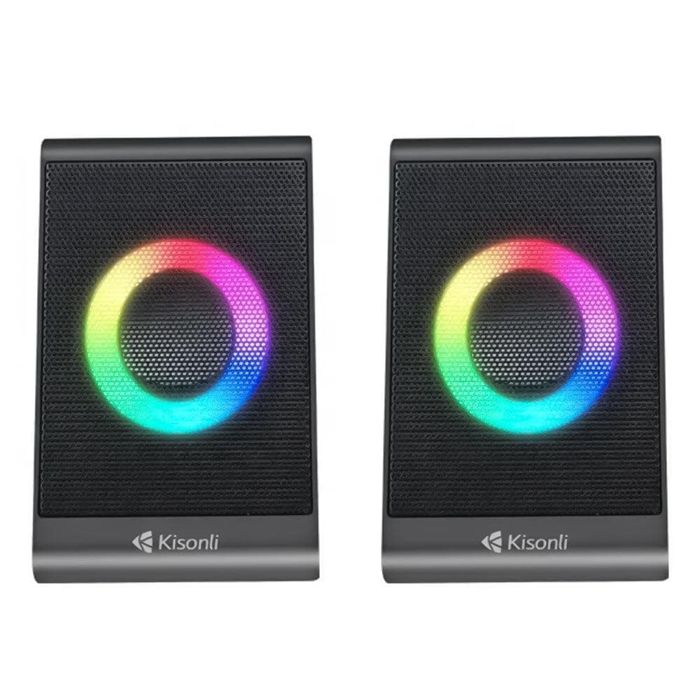 Kisonli X12 RGB LED Multimedia USB Speaker – Creative Lighting Stereo Sound view 4
