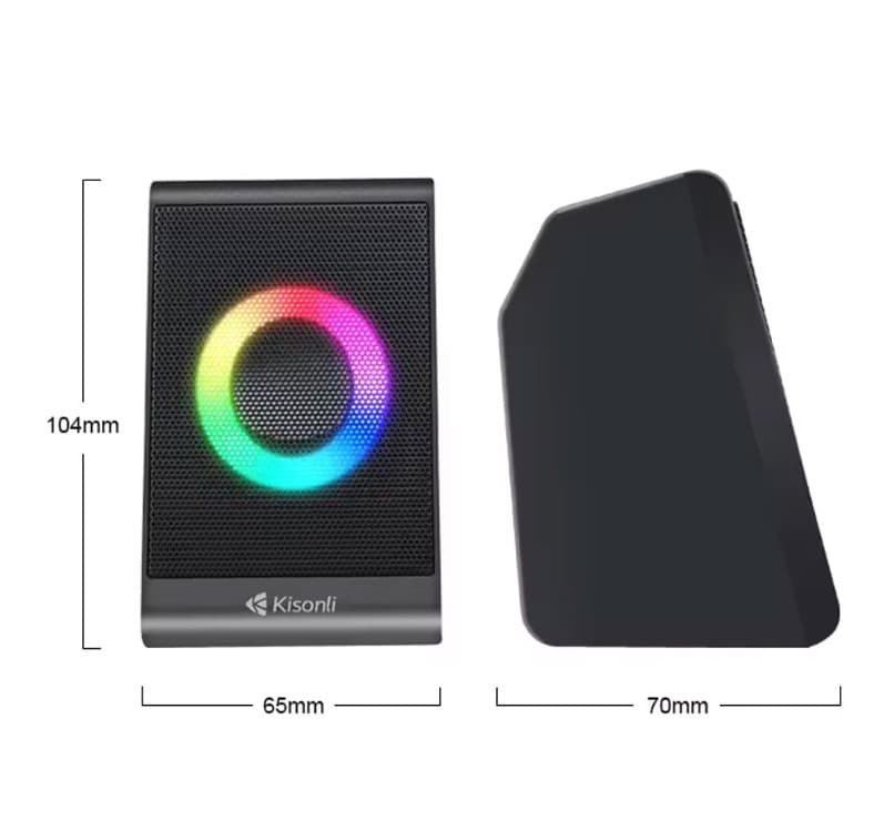Kisonli X12 RGB LED Multimedia USB Speaker – Creative Lighting Stereo Sound view 3