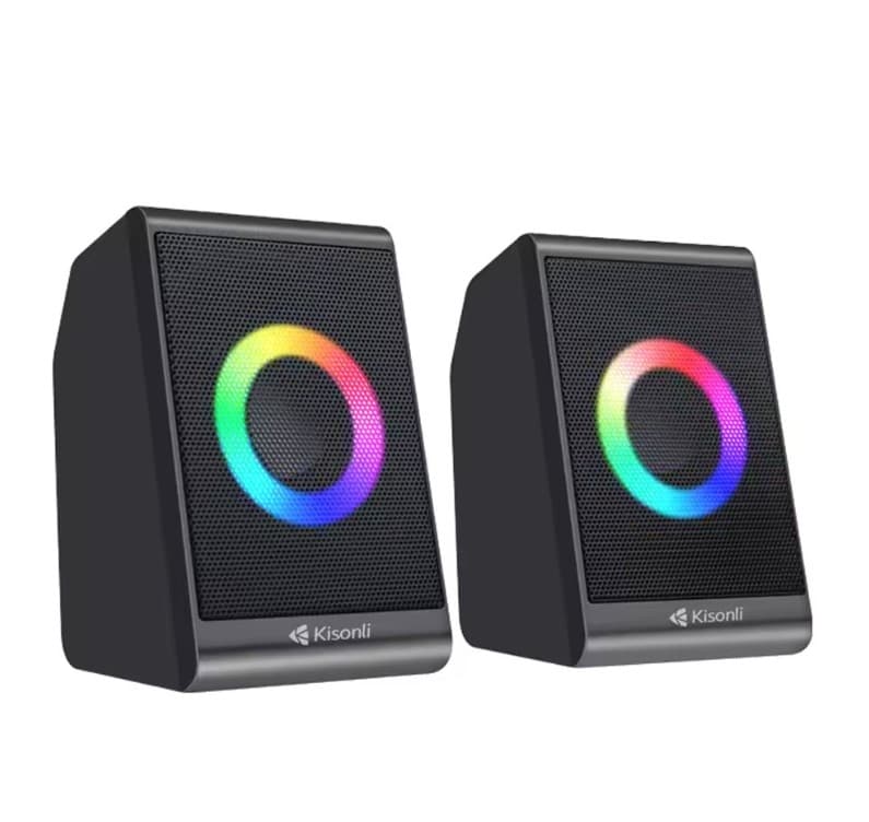 Kisonli X12 RGB LED Multimedia USB Speaker – Creative Lighting Stereo Sound view 2