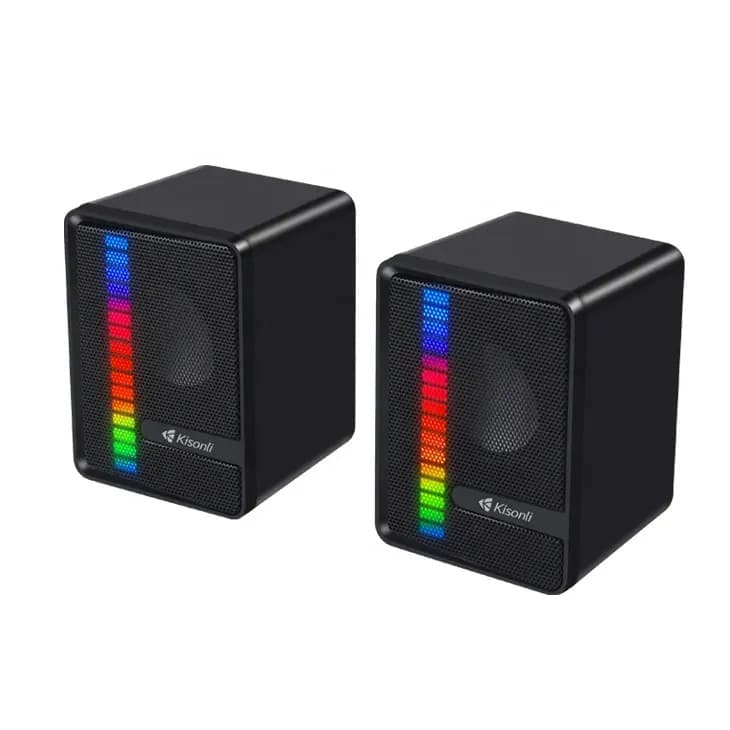 Kisonli X14 RGB Portable USB Mini Wired Desktop Small Speaker