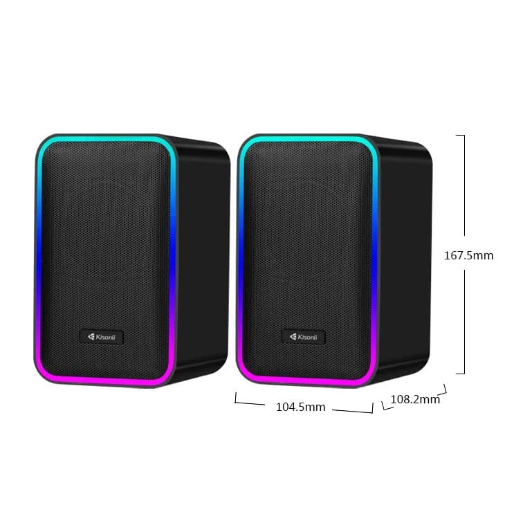 Kisonli X21 20 Watt 2 Channel Wired Bluetooth Speaker With RGB LED Light view 4