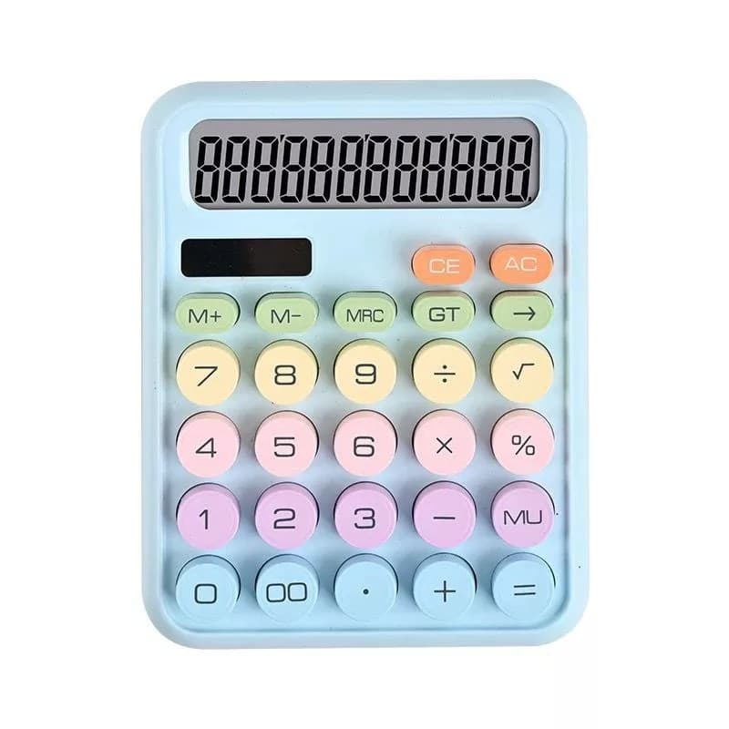 KK2688 Cute Colorful Mechanical Calculator Solar Energy 12 Digits view 4