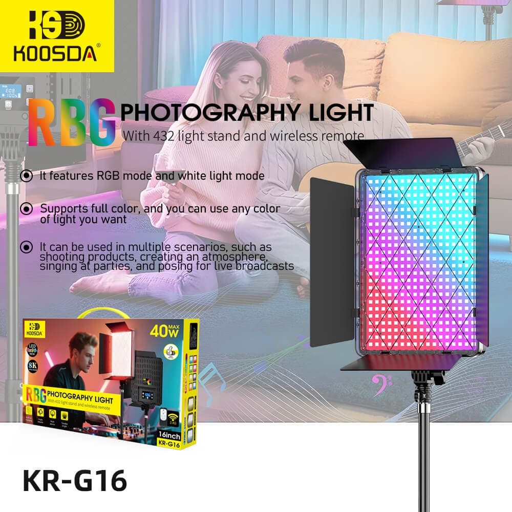 KOOSDA KR-G16 16 Inch RGB-Fill Light view 2