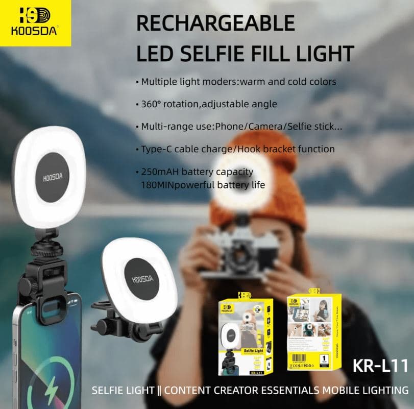 Koosda KR L11 Rechargeable Led Selfie Fill Light view 2