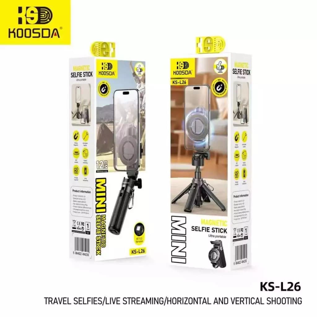 KOOSDA KS-L26 360° Rotation Magnetic Retractable Bluetooth Selfie Stick view 4