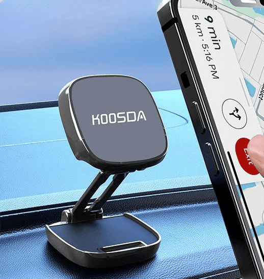 KOOSDA KSD H09 Universal 360° Rotating Adjustable Ultra Thin Folding Car Magnetic Phone Holder