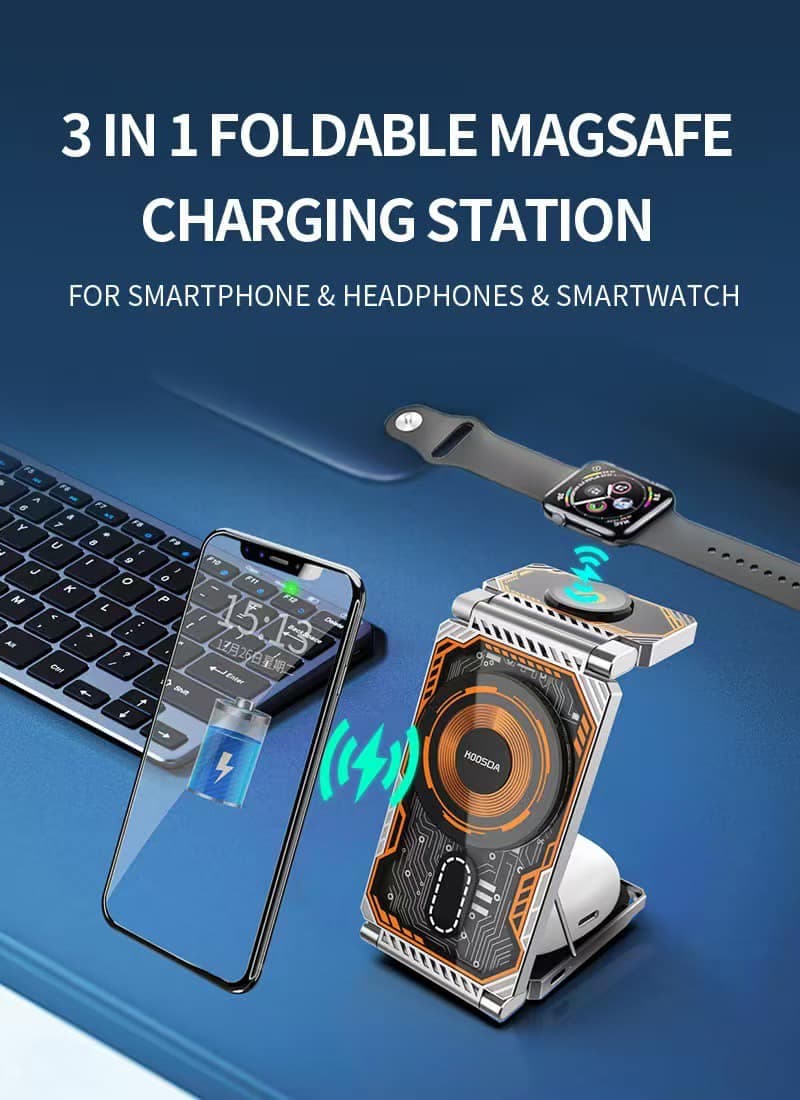 Koosda KSD W03 Foldable 3 In 1 Wireless Charger view 3