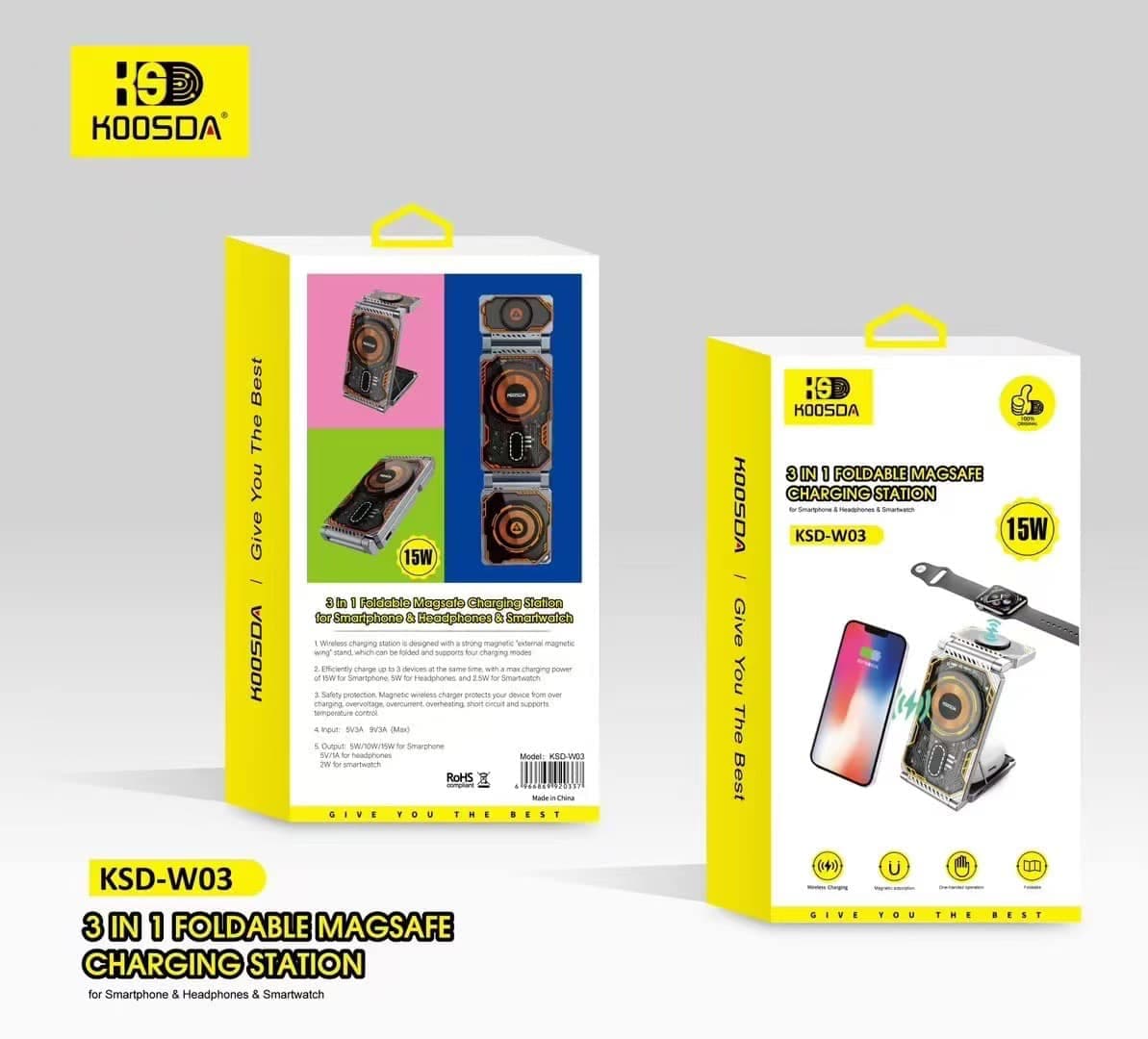 Koosda KSD W03 Foldable 3 In 1 Wireless Charger view 6