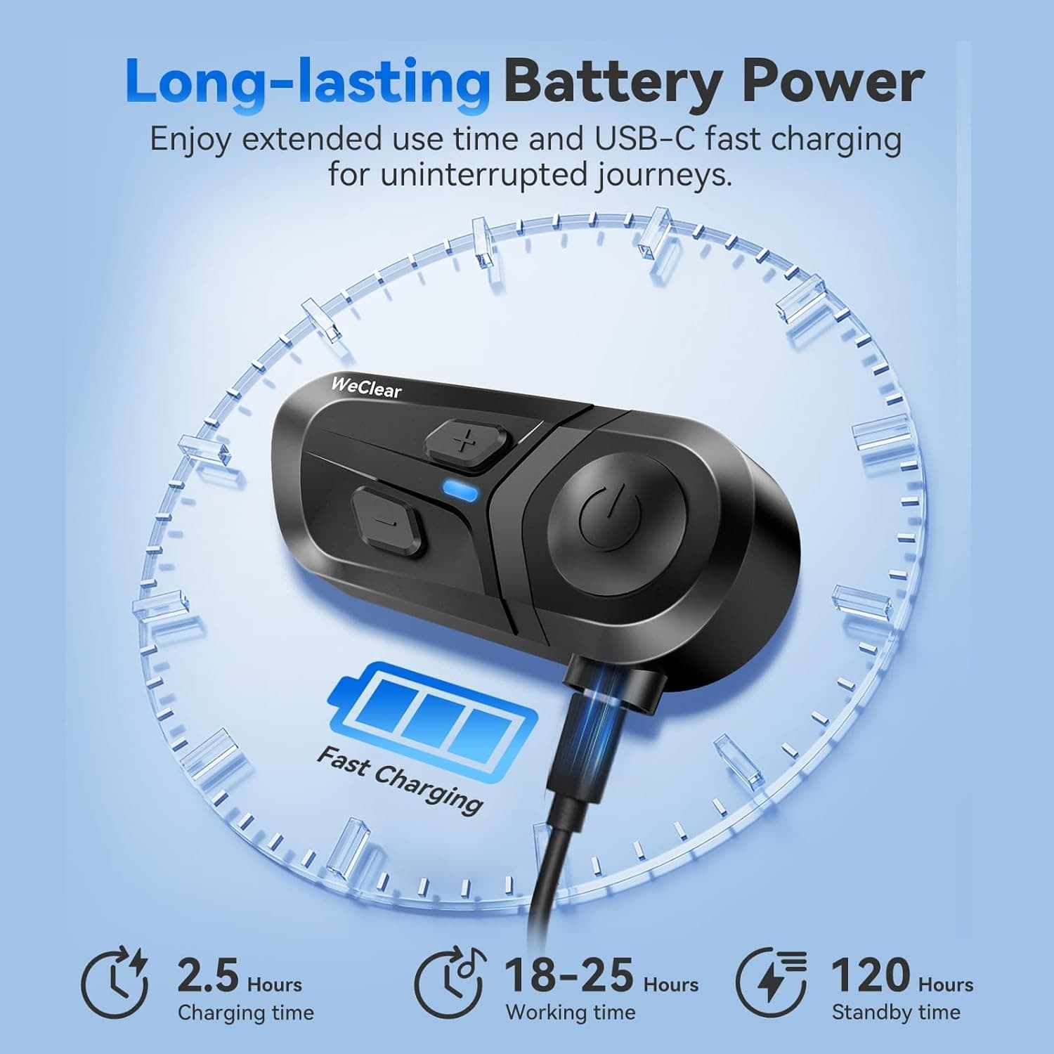 L1 Motorcycle Bluetooth Helmet Headset Bluetooth 5.3 IP67 HD Speakers Hands-Free Calls Music and GPS view 5