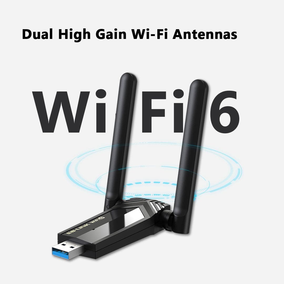 LB-Link AX1800 WiFi 6 USB Adapter Dual High-Gain Antennas USB 3.0 Auto Driver MU-MIMO WPA3 Security view 2