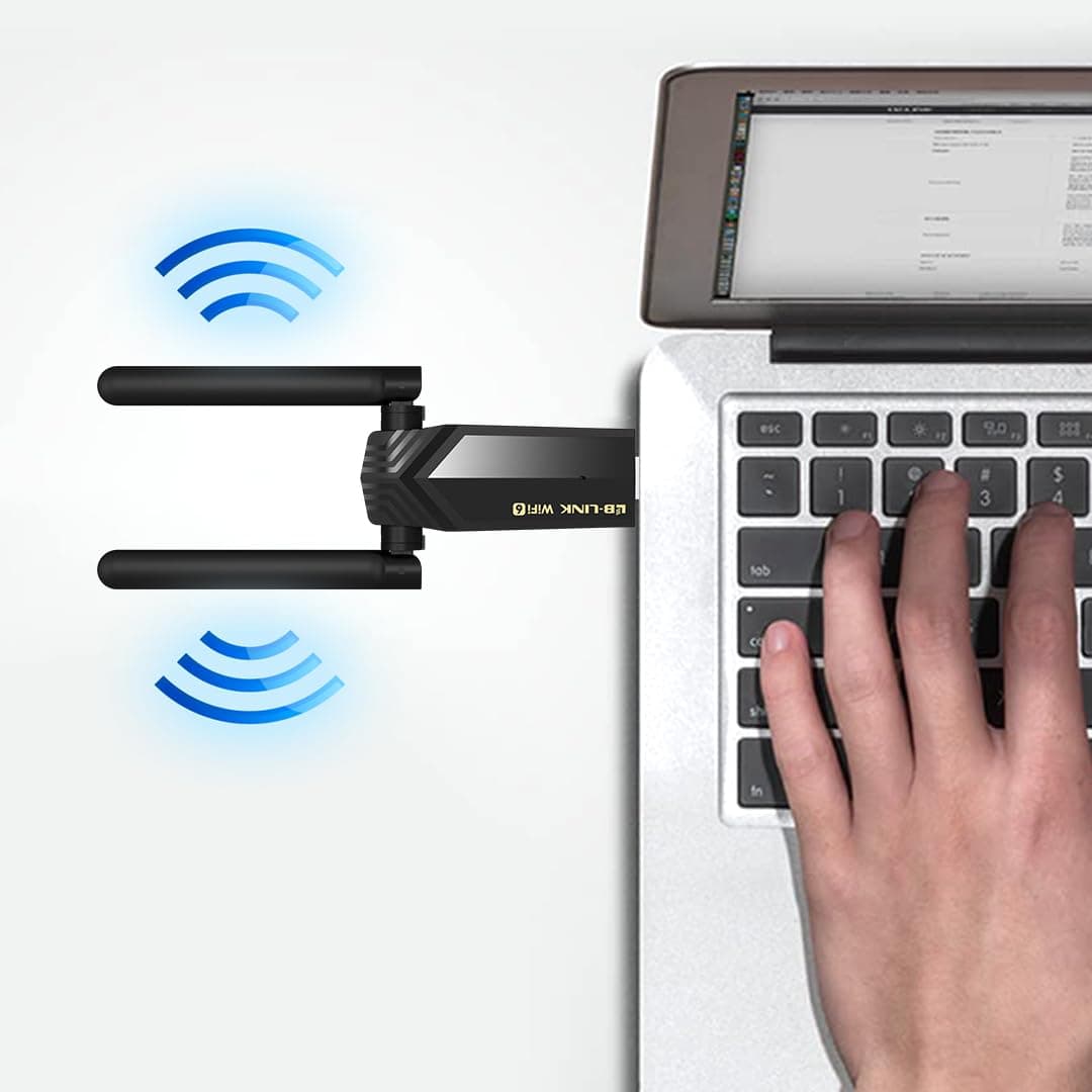 LB-Link AX1800 WiFi 6 USB Adapter Dual High-Gain Antennas USB 3.0 Auto Driver MU-MIMO WPA3 Security view 3