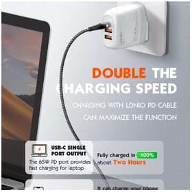LDNIO A3511Q 65W Super Fast Charging Adapter 3 USB Port PD QC 3.0 view 3