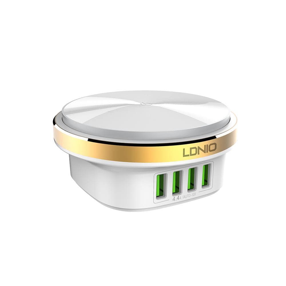 LDNIO A4406 4 Port USB LED Press Lamp Fast Charger