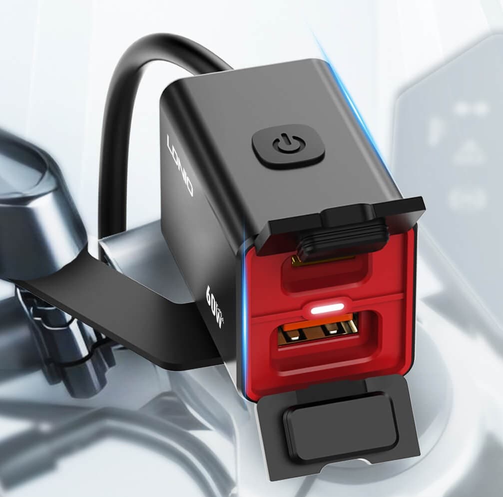 LDNIO C108 High Quality Wired Fast Charging 60W Motorcycle Bike Charger IPX6 Waterproof