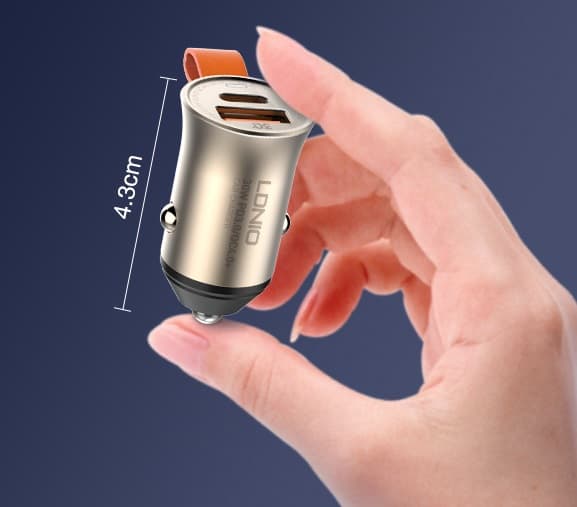 LDNIO C509Q 30W ULTRA Mini Zinc Alloy Shell Car Charger