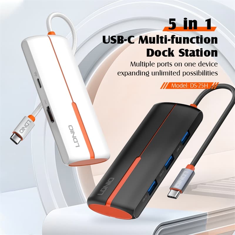 LDNIO DS 25H 5-in-1 USB-C Expansion Dock Hub Adapter