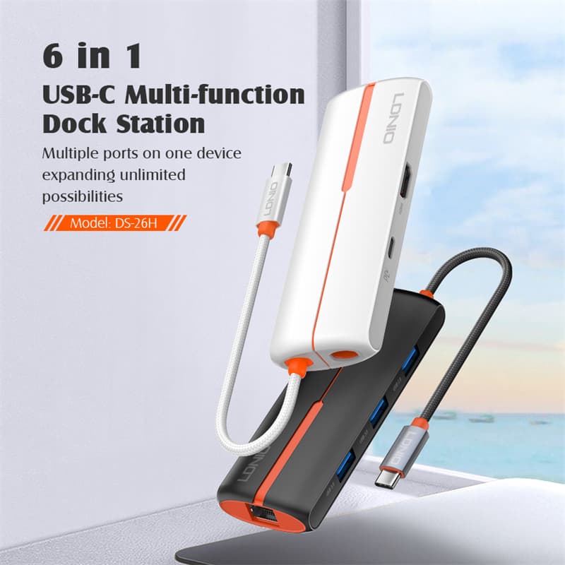 Ldnio DS 26H Type C 6 In 1 Docking Station HDMI RJ45 USB view 2
