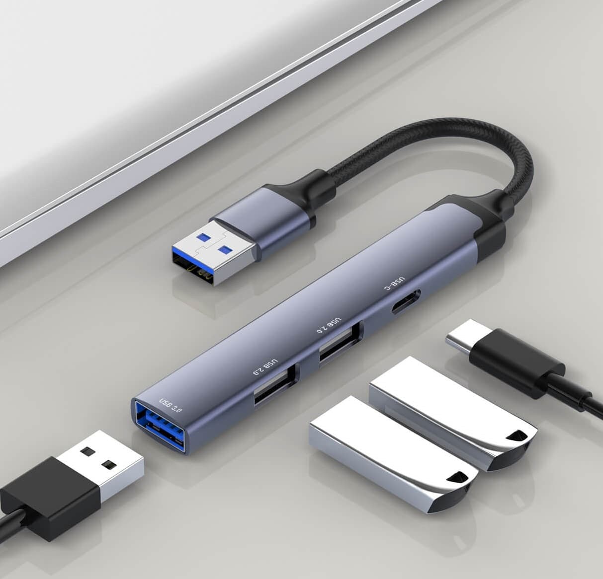LDNIO DS 44C 4 In 1 USB Hub Dock Station
