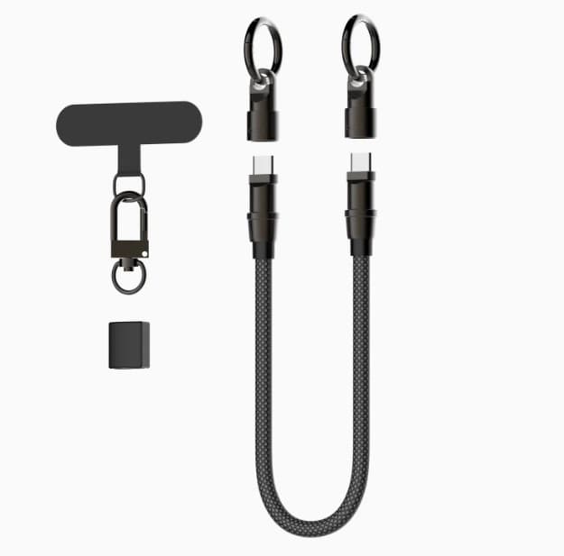 LDNIO LC22c 2-in-1 Multifunctional Phone Lanyard & 65W USB-C To C Fast Charging Cable (30cm)